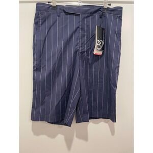 Zero Restriction Mens King Pattern Golf Shorts Navy Blue Pinstripe Size 32 S415